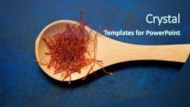  Presentation with saffron - Slides featuring saffron in a small wooden background and a ocean colored foreground