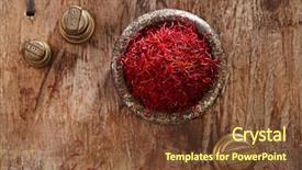  Presentation with vintage food - Colorful PPT layouts enhanced with saffron spice in antique vintage backdrop and a tawny brown colored foreground