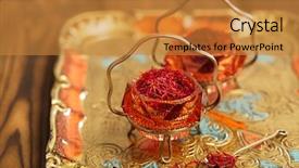  Presentation with saffron - PPT theme enhanced with saffron spice in antique vintage background and a gold colored foreground