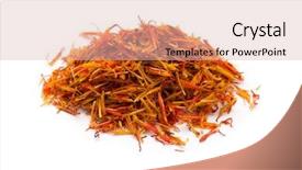  Presentation with saffron - Amazing PPT layouts having saffron spice isolated over white background backdrop and a lemonade colored foreground