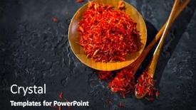  Presentation with saffron - Colorful presentation theme enhanced with spice saffron spices on black backdrop and a dark gray colored foreground