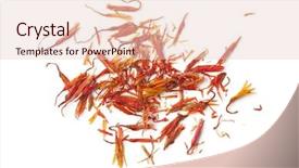  Presentation with saffron - Audience pleasing PPT theme consisting of saffron threads isolated on white backdrop and a lemonade colored foreground