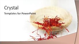  Presentation with saffron - Beautiful PPT theme featuring saffron-threads-on-a-wooden backdrop and a white colored foreground