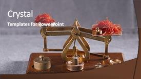  Presentation with saffron - Audience pleasing presentation consisting of saffron treads with vintage postal backdrop and a gray colored foreground