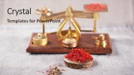  Presentation with saffron - Audience pleasing PPT theme consisting of saffron treads with vintage postal backdrop and a coral colored foreground