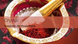  Presentation with saffron - Presentation theme consisting of saffron background and a red colored foreground