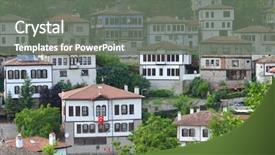  Presentation with turkey - Audience pleasing slide deck consisting of safranbolu historical ottoman style houses backdrop and a gray colored foreground