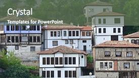  Presentation with turkey - Colorful presentation theme enhanced with safranbolu historical ottoman style houses backdrop and a dark gray colored foreground