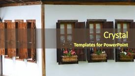  Presentation with old style vintage postcard - Audience pleasing theme consisting of safranbolu old ottoman style houses backdrop and a tawny brown colored foreground