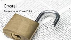  Presentation with intrusion detection system word security - Audience pleasing theme consisting of safty - padlock surrounding the word security backdrop and a white colored foreground