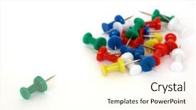  Presentation with music reggae colors - Slides enhanced with safty - thumbtacks of different colors shallow background and a cream colored foreground