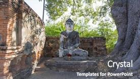  Presentation with buddha - Audience pleasing PPT theme consisting of sagaing mandalay myanmar burma backdrop and a dark gray colored foreground