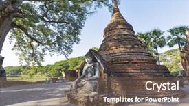  Presentation with buddha - Theme consisting of sagaing mandalay myanmar burma background and a violet colored foreground
