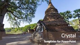  Presentation with buddha - PPT theme having sagaing mandalay myanmar burma background and a tawny brown colored foreground