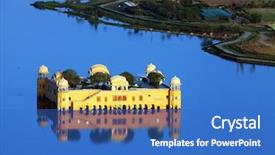  Presentation with 18th century - Theme featuring rajputs - water palace jal mahal background and a teal colored foreground