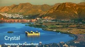  Presentation with 18th century - Cool new PPT theme with sagar lake jaipur rajasthan india backdrop and a ocean colored foreground