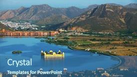  Presentation with 18th century - Beautiful PPT layouts featuring sagar lake jaipur rajasthan india backdrop and a ocean colored foreground