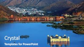  Presentation with 18th century - Presentation enhanced with sagar lake jaipur rajasthan india background and a teal colored foreground