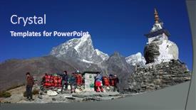  Presentation with everest - Amazing slide set having sagarmatha-national-park-dingboche-nepal backdrop and a ocean colored foreground