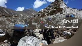  Presentation with everest - Beautiful PPT theme featuring sagarmatha-national-park-nepal backdrop and a dark gray colored foreground