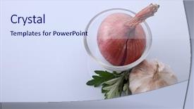  Presentation with natural language processing - Slide set with sagebrush - garlic onion and mugwort natural background and a sky blue colored foreground