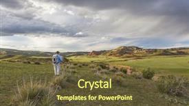  Presentation with fort - Amazing PPT theme having sagebrush - male hiker with a backpack backdrop and a  colored foreground