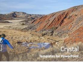 Sagebrush Male Hiker With A Backpack PPT template 83 | CrystalGraphics
