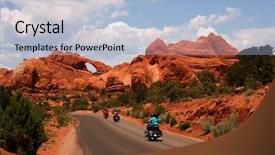  Presentation with arches national park - Cool new presentation theme with sagebrush - summer vacation travelers tour backdrop and a light blue colored foreground