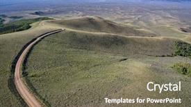  Presentation with river valley - Colorful PPT layouts enhanced with sagebrush - windy back country road aerial backdrop and a violet colored foreground
