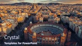  Presentation with aerial - Theme consisting of sagrada-familia-basilica-aerial-view background and a wine colored foreground