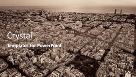  Presentation with aerial - Cool new PPT layouts with sagrada-familia-basilica-aerial-view backdrop and a tawny brown colored foreground