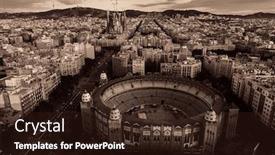  Presentation with aerial - Colorful slide deck enhanced with sagrada-familia-basilica-aerial-view backdrop and a wine colored foreground