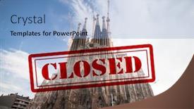  Presentation with spread - Colorful theme enhanced with sagrada-familia-closed backdrop and a light blue colored foreground