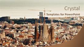  Presentation with skyline - Cool new PPT theme with sagrada-familia-with-city-skyline backdrop and a lemonade colored foreground