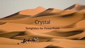  Presentation with trekking - PPT theme having sahara desert - camel trekking at morocco background and a gold colored foreground
