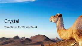  Presentation with sahara - Theme with sahara desert hoggar mountains algeria background and a light blue colored foreground