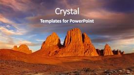  Presentation with sahara - Presentation design consisting of sahara desert hoggar mountains algeria background and a gray colored foreground