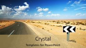  Presentation with sahara - Cool new PPT theme with sahara desert road backdrop and a yellow colored foreground