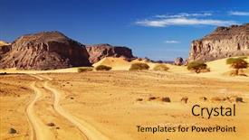  Presentation with sahara - Presentation having sahara desert tadrart algeria background and a yellow colored foreground