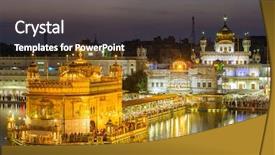  Presentation with india temple - PPT theme featuring sahib in amritsar punjab india background and a dark gray colored foreground