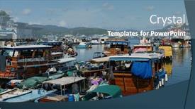  Presentation with typhoon - Presentation design consisting of sai-kung-hong-kong-27 background and a seafoam green colored foreground