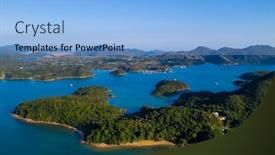  Presentation with hong kong - Presentation theme having sai-kung-ninepin-group-island background and a light blue colored foreground