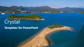  Presentation with hong kong - Slide set with sai-kung-ninepin-group-island background and a ocean colored foreground