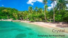  Presentation with beach - PPT layouts featuring sai-nuan-beach-koh-tao background and a teal colored foreground