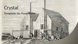  Presentation with water desalination - Presentation theme having said double water sea desalination background and a soft green colored foreground