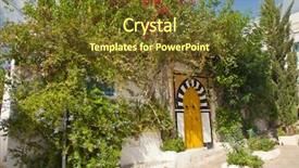  Presentation with hibiscus - Presentation theme enhanced with saif - traditional yellow door surrounded background and a tawny brown colored foreground