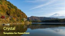  Presentation with mount fuji - Audience pleasing presentation theme consisting of saiko lake and mount fuji in autumn backdrop and a tawny brown colored foreground
