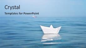  Presentation with deep sea - Colorful theme enhanced with sail away - paper toy ship and deep backdrop and a light blue colored foreground