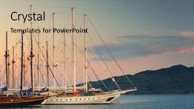  Presentation with sail - Presentation consisting of sail boats in marine turkey background and a mint green colored foreground