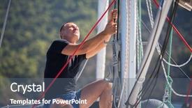  Presentation with rope - Audience pleasing slides consisting of sail on sailing boat backdrop and a ocean colored foreground